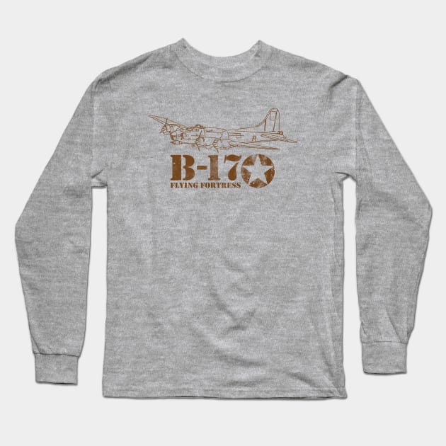 B-17 Flying Fortress (distressed) Long Sleeve T-Shirt by TCP